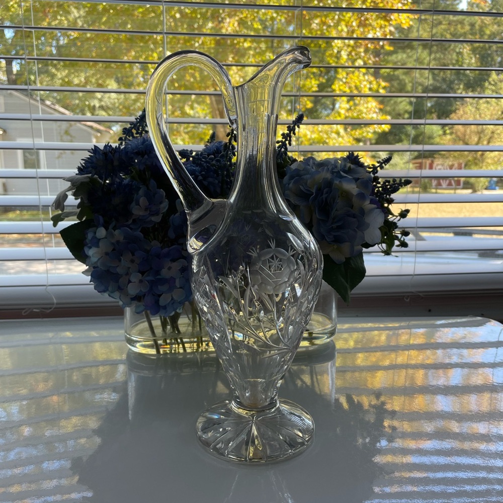 St. Louis Cut Crystal Tall Pitcher Carfe Vase
